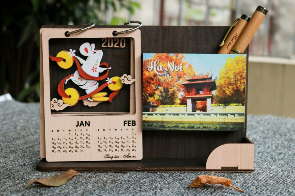 trang trí lịch để bàn